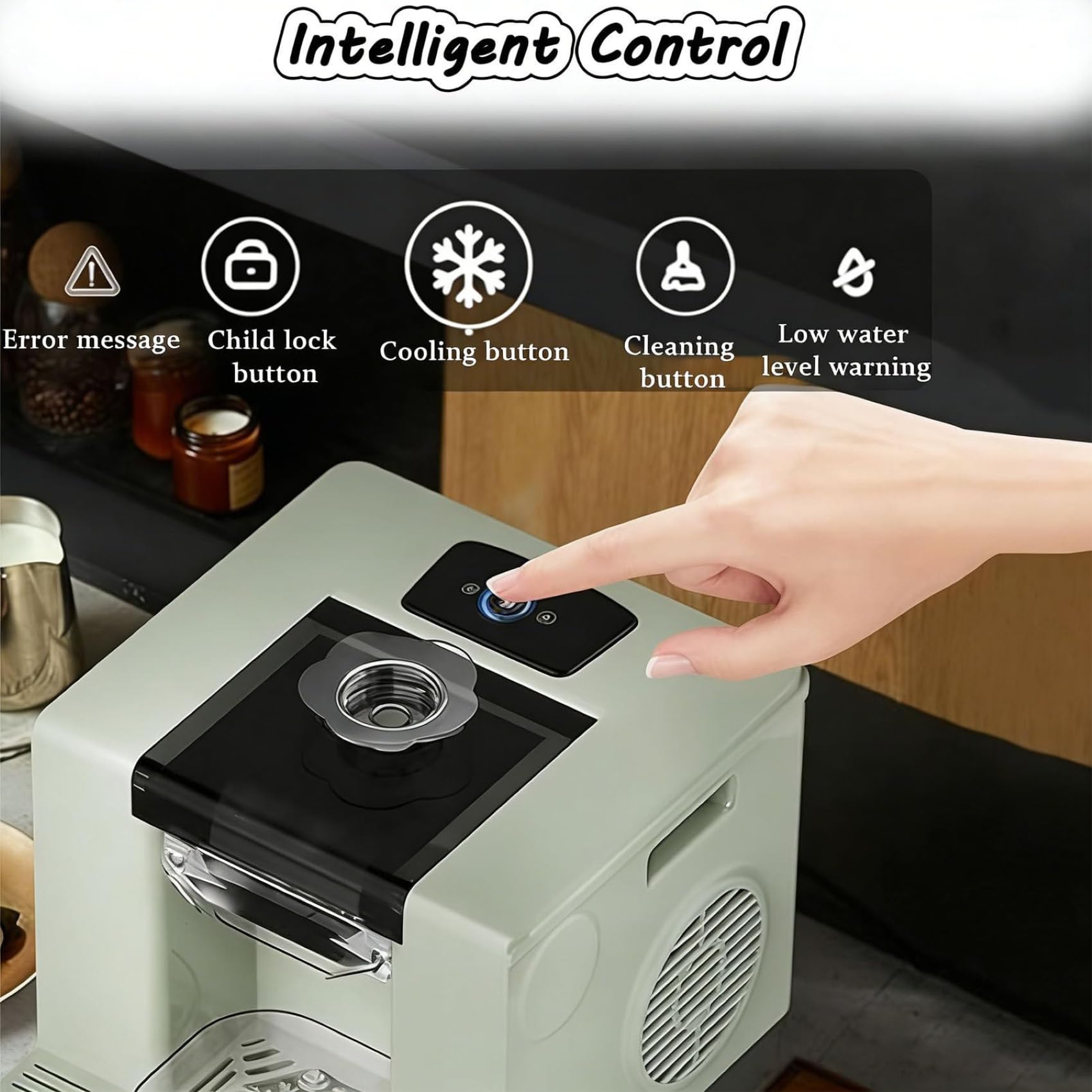 Tritaghiaccio Elettrico, Macchina Automatica per Granite con capacità di 750 ml, autopulente, Funzionamento con Un Solo Tocco per casa, Feste e attività Commerciali.