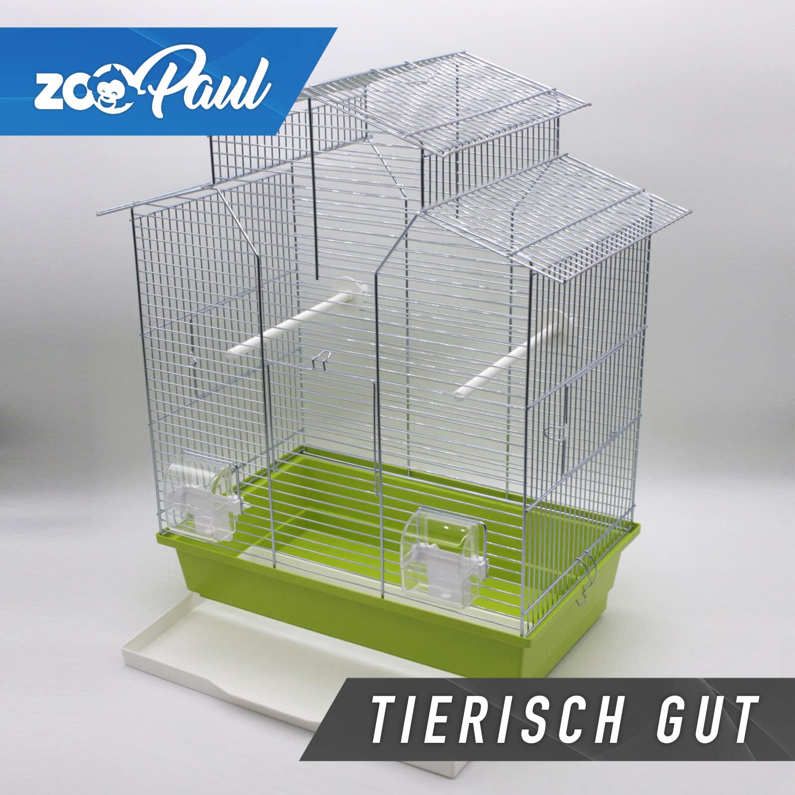 Zoopaul Vogelkäfig IZA 2 II Limette 52x30x60 cm Wellensittiche Kanarien Käfig