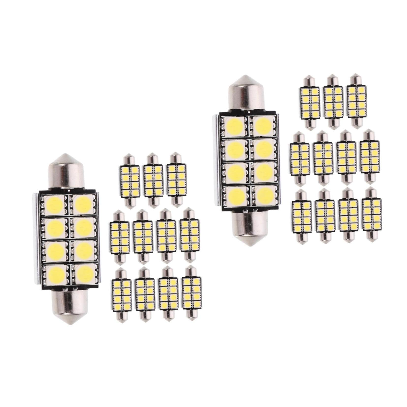 SOLUSTRE 24pezzi Luce Led Dome Per Auto Lampadine Interni Per Illuminazione Strumentazione e Bagagliaio Basso Consumo Energetico Compatibili