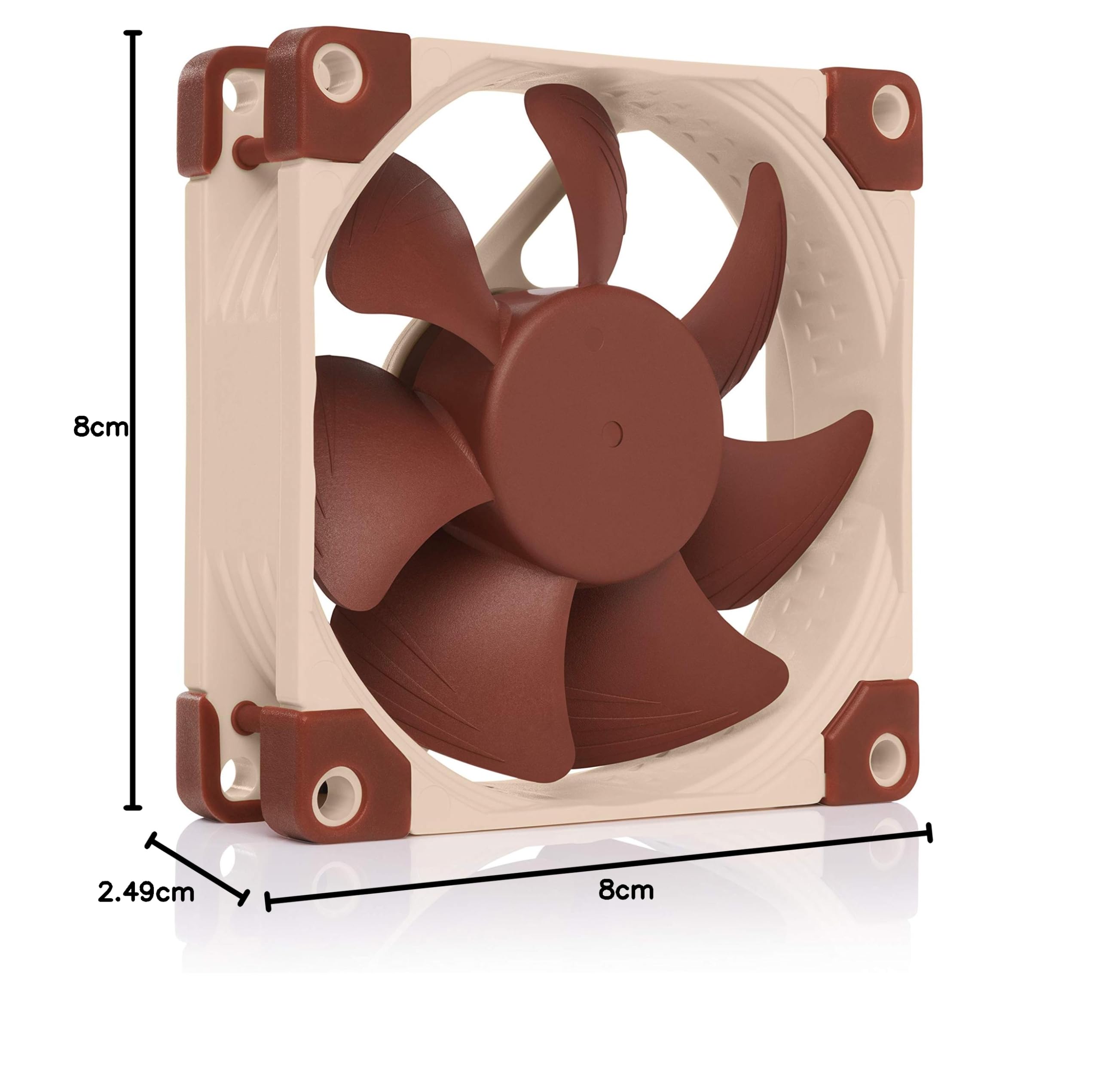 Noctua NF-A8 ULN, Ultracichy, 3-Pinowy Wentylator (80 mm, Brązowy)