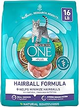 Purina ONE Natural Cat Food for Hairball Control, +PLUS Hairball Formula - 16 lb. Bag