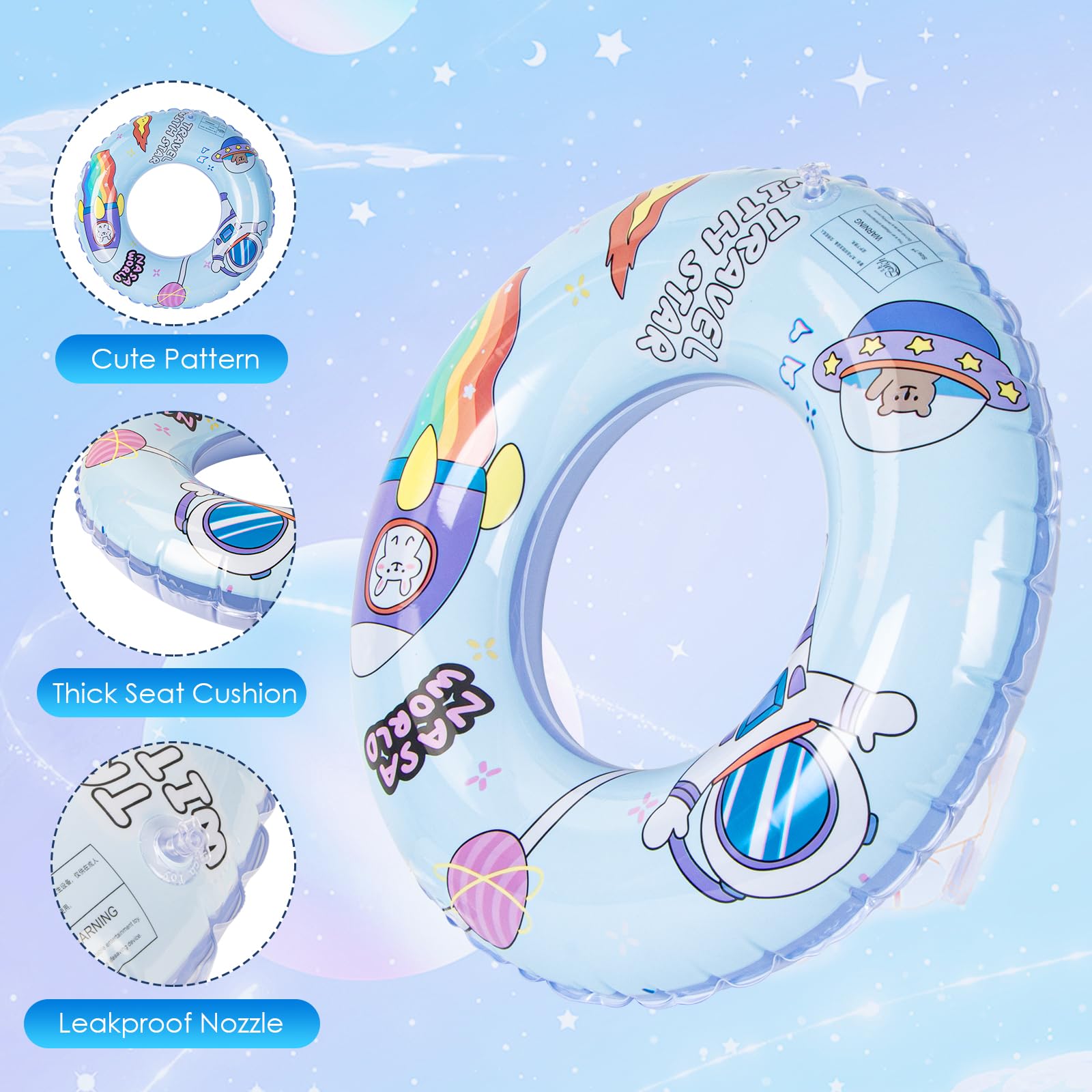 Bouée Gonflable Bébé Oziral En Forme De Fleur - Anneau De Natation Pour 1-4 Ans - PVC Sécuritaire - Kit Réparation Inclus