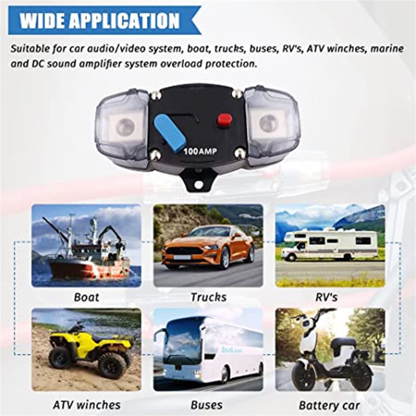 12V Fusibile A Doppia Batteria Interruttore Automatico Di Reset - Foto 11