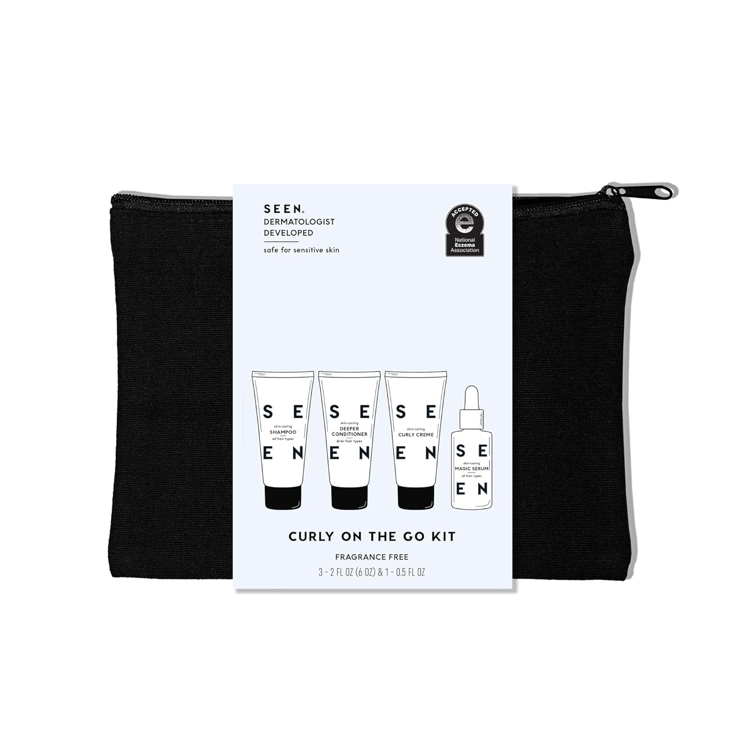 SEEN Curly On The Go Kit, Fragrance Free - Non-Comedogenic & Safe for Sensitive Skin - Curl-Defining Styling Hair Bundle - Anti Frizz - Heat Protectant - Image 3