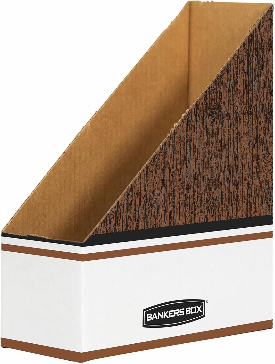 Bankers Box Magazine File Holders, Oversized Letter, Wood Grain, 12 Pack (07224)