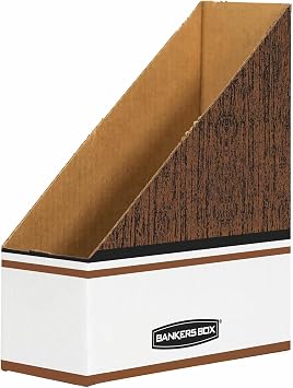 Bankers Box Magazine File Holders, Oversized Letter, Wood Grain, 12 Pack (07224)