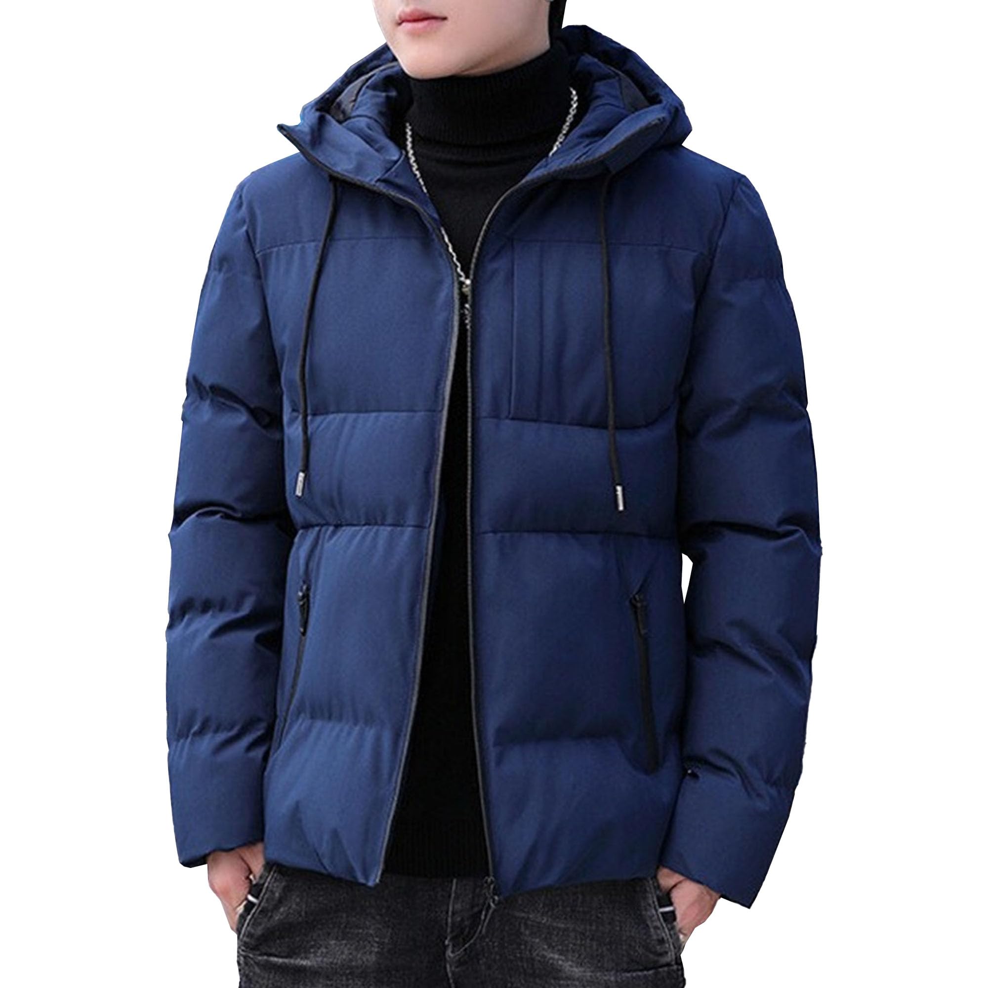 Maiyifu-GJ Mens Winter Quilted Jackets Warm Windbreaker Lightweight Puffer Jacket Thicken Windproof Down Coat Outerwear