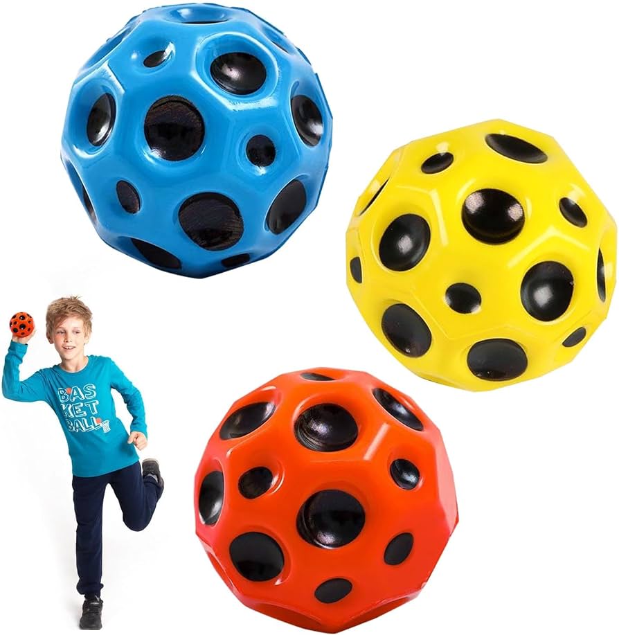 AYNKH 3 Balles Sauteuses Space Ball – Balle En Mousse à Rebond Élevé – Bruit Pop – Cadeau Sport Enfants Adultes