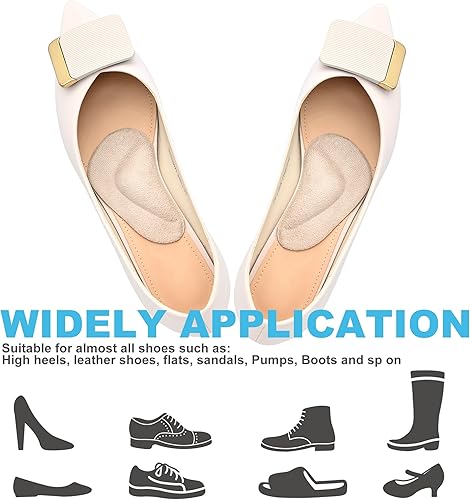 Miniatura 6 de Soporte de arco de gel, 3 pares de plantillas de zapatos para pies planos, insertos de arco reutilizables para fascitis plantar, almohadilla de arco