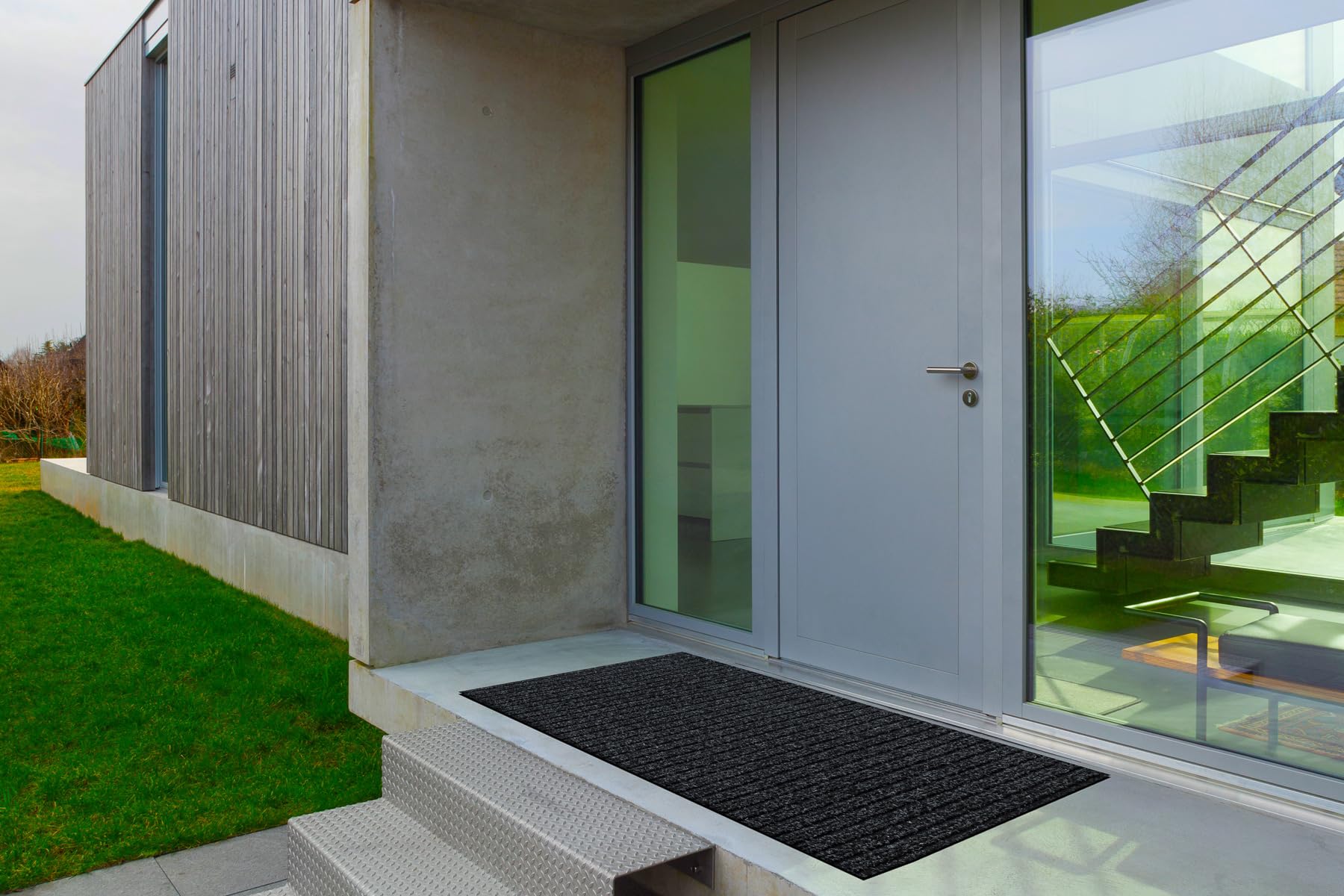 rugsx Zerbino CEYLON antiscivolo interno esterno Antracite 0923 200x110 cm