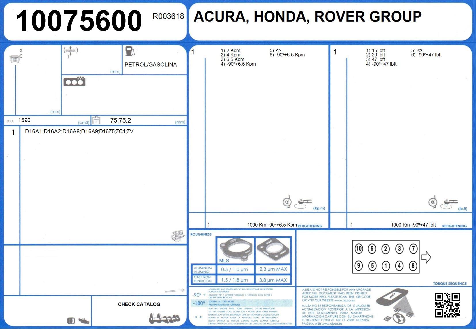 AJUSA 50115500 Jeu complet de joints d'étanchéité, moteur