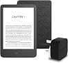 Kindle (2024 Release) 16 GB without ads, an Amazon Fabric Cover and an Amazon Powerfast 9W Power Adapter
