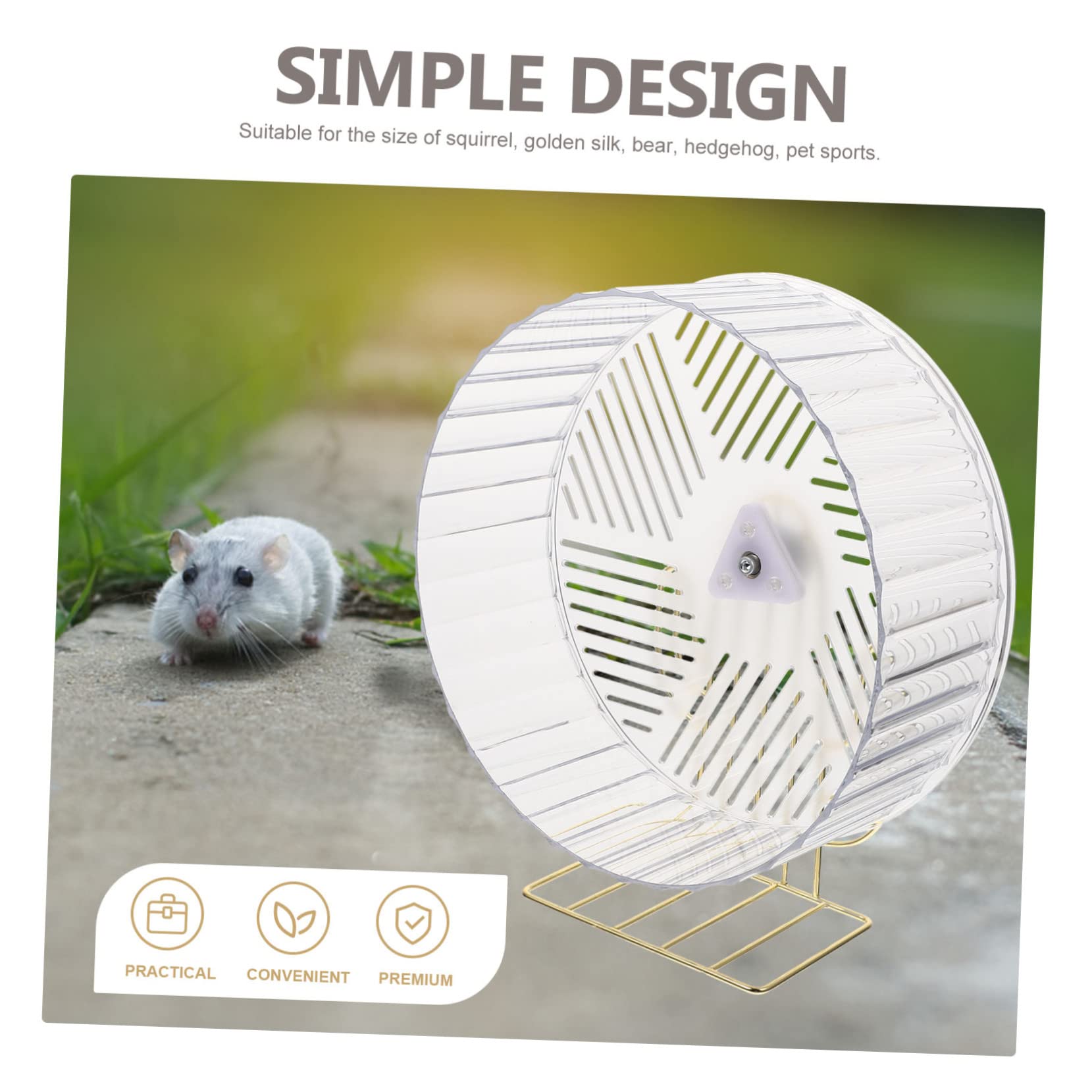 Rueda para Hámster Base Estable de Plástico y Aleación, Diseño Adorable para Jaula de Mascotas Pequeñas y Ejercicio Diario Color Aleatorio