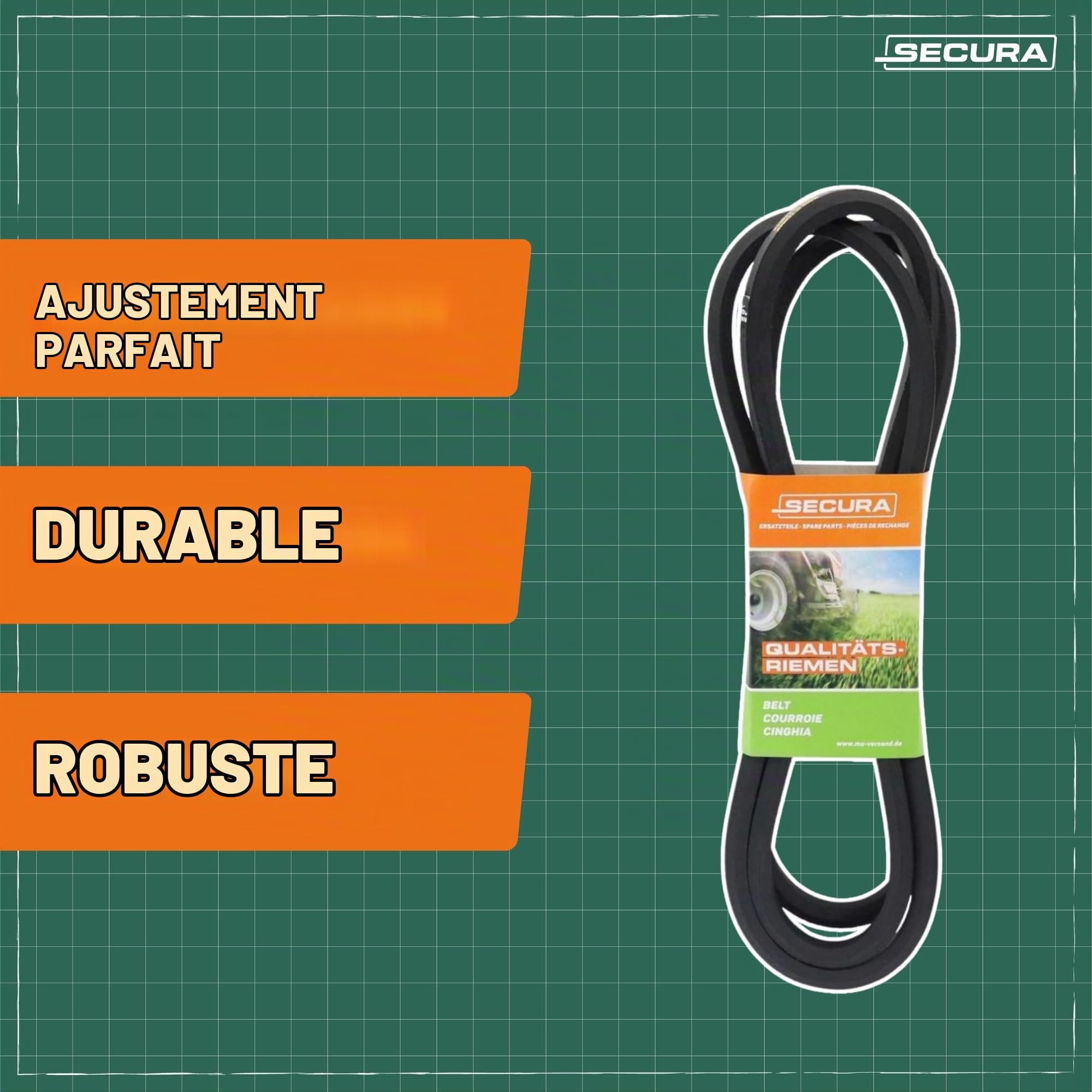 SECURA courroie trapézoïdale AA105 pour tondeuse compatible avec HUSQVARNA 532165555-532180217 de pelouse