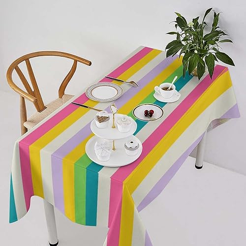 Miniatura 10 de Mantel retro moderno de mediados de siglo, diseño de colores retro de los años 50, resistente al agua, mantel lavable para cocina, comedor, fiesta