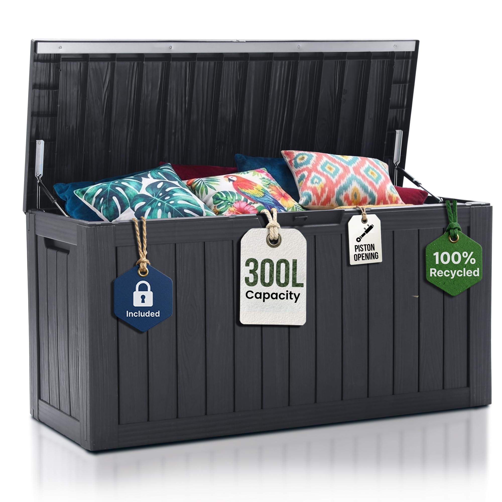 Olsen & Smith 300L Outdoor Garden Storage Box & Bench Seat - Deck Chest โ image 1