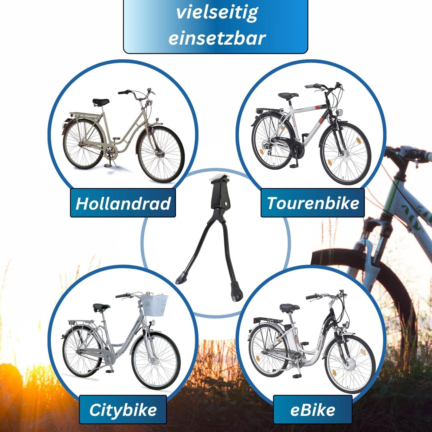 ständer hollandrad Red Loon Fahrradständer Zweibeinständer - 26 27 28 Zoll - Doppelständer Fahrrad Aluminium/Stahl - universell MTB Citybike eBike Trekkingbike Vorbaulänge:90mm Thule Chario Fahrradanhänger Vergleich Sport: Boxing