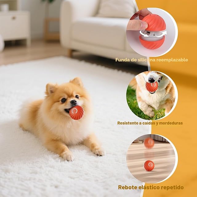 Foto 3 de 8 de Gerbala Pelota Interactiva para Perros, Pelota De Juguete Inteligente,Bola De Auto Rodante para Perros