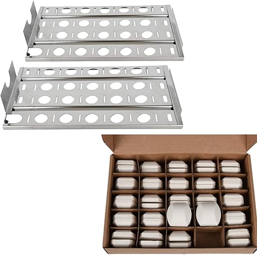 GasSaf Bandejas de briquetas de 16 78 pulgadas para modelos Lynx CS30, L27, L30, L30PSP, L30APSFR, L36, L42, L54, LBQ27FR, 2 placas de calor de
