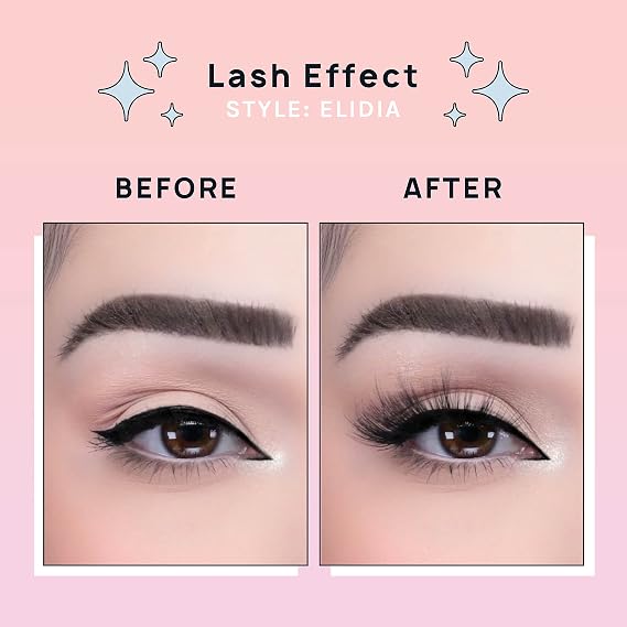 AOA Studio 3D False Eyelash 5 Pairs Natural Handmade Eyelashes Natural Volume Reusable Soft Makeup False Eyelashes 100 Percent Handmade Cruelty Free (Elidia)