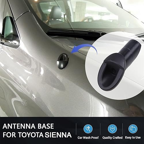 Miniatura 2 de Anina Adorno de antena para Toyota Sienna 86392-08020 2011-2014 Adaptador de antena de montaje negro Bisel de base de antena de radio