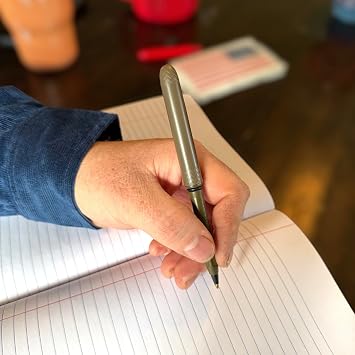 Pokka Pen 8-Pack in Flat Dark Earth and Clip 5-Pack - USA Made Pocket Pen with metal clipscompact, affordable, lightweight, EDC black ink ballpoint penwaterproof, floatscarries small, writes big