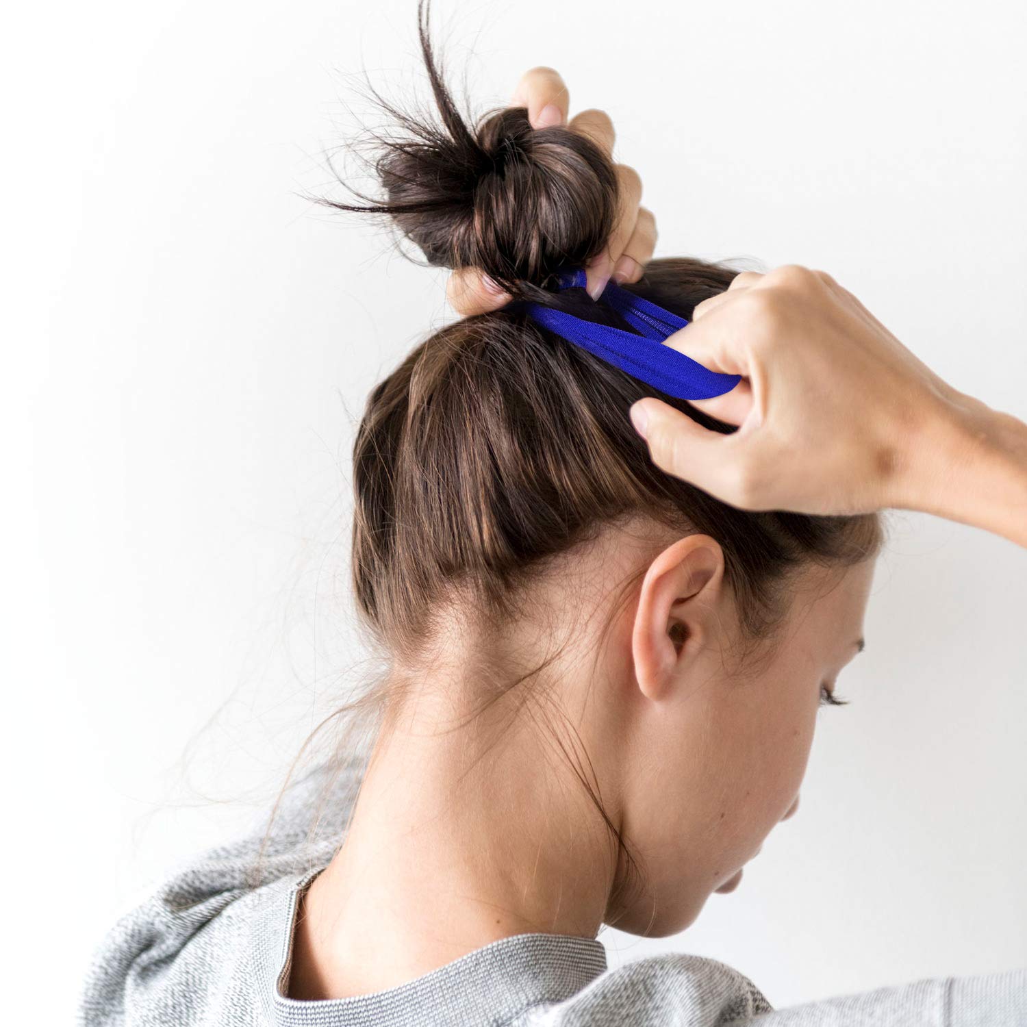 20 Piezas de algodón grande, ligas de cabello elásticas, bandas para cola de caballo, banda de cabello para cabello grueso, pesado y rizado de 6.5 cm. / 2.55 pulgadas de diámetro 3