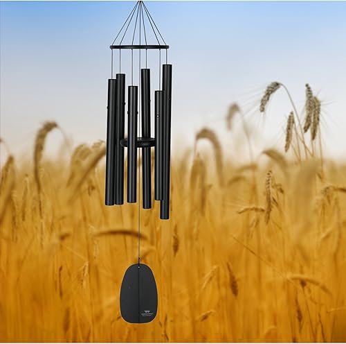 Miniatura 2 de Woodstock Chimes Signature Collection, campanas del paraíso, negro, 32 pulgadas, diseños decorativos para decoración de exteriores, patio, hogar o