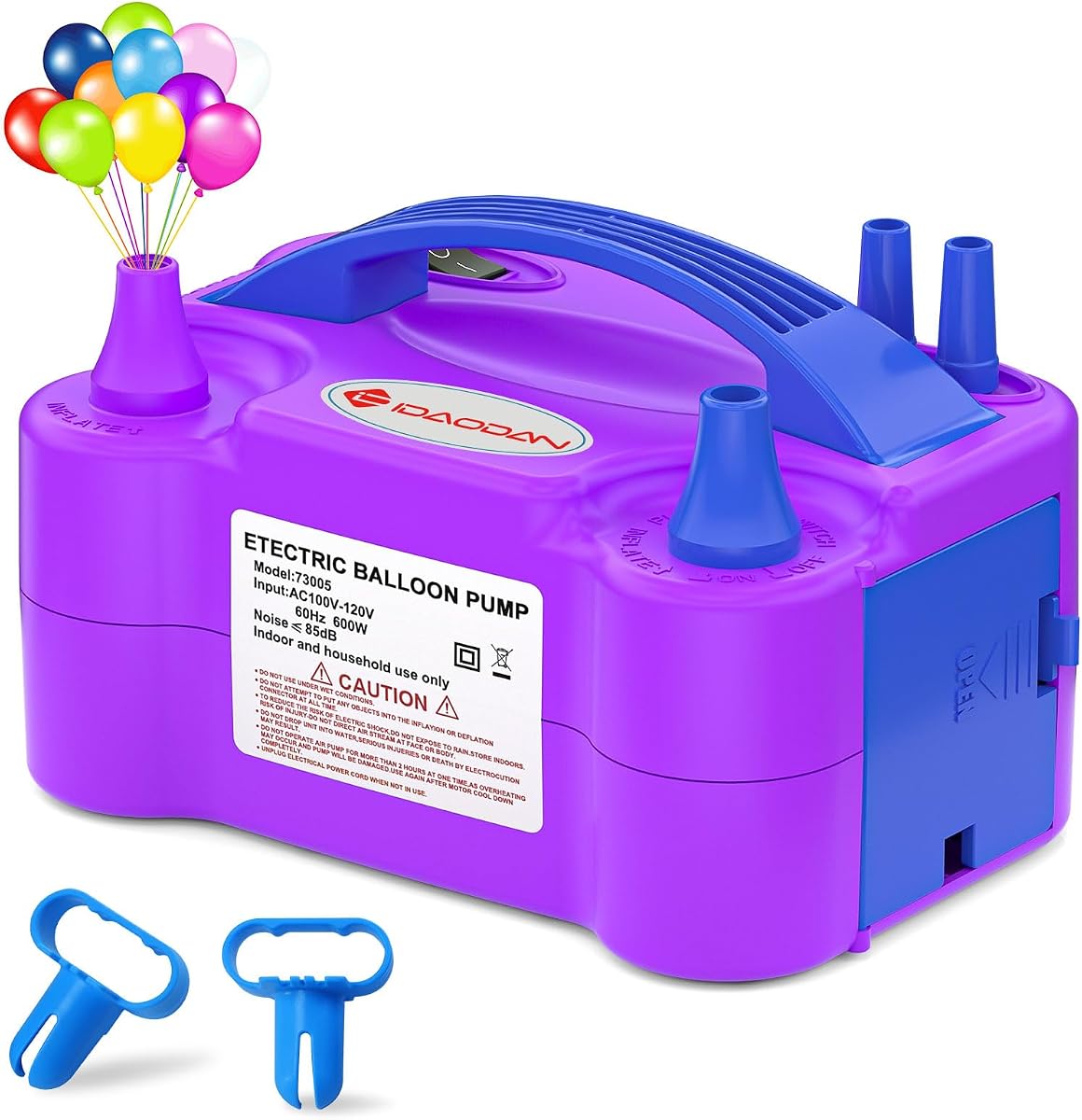 IDAODAN Electric Balloon Pump, Portable Electric Balloon Blower Machine Inflator Air Pump for Party Decorations