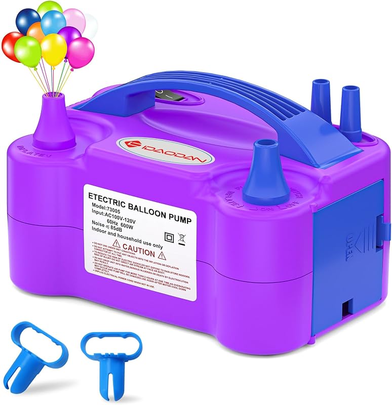 IDAODAN Electric Balloon Pump, Portable Electric Balloon Blower Machine Inflator Air Pump for Party Decorations