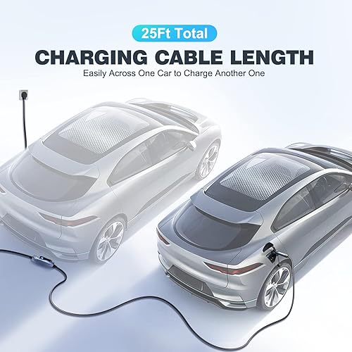 Miniatura 3 de Level 2 Cargador portátil de EV (240 V, cable de 25 pies, 40 A), cargador de vehículo eléctrico, estación de carga de EV con NEMA 14-50P (versión
