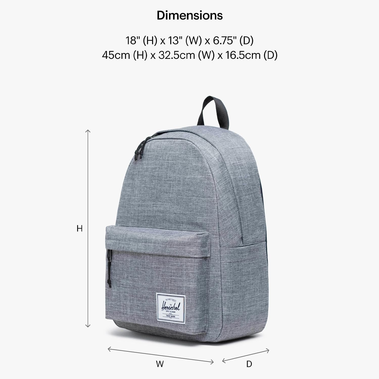 Herschel Supply Co. Unisex Herschel Classic Backpack Raven Crosshatch, XL - 30L - Image 5