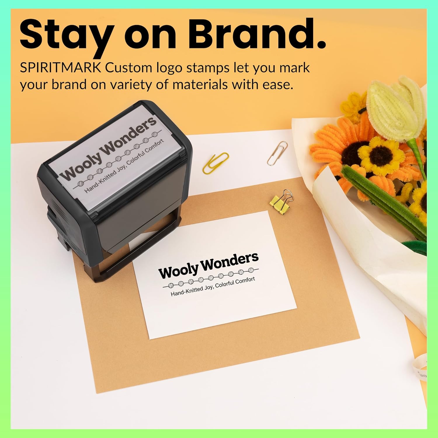 SPIRITMARK Custom Logo Stamp - Personalized Self-Inking Rubber Stamp - Upload Your Logo for Branding, Clear & Durable Impressions (XXX Large 1.49" x 2.59")