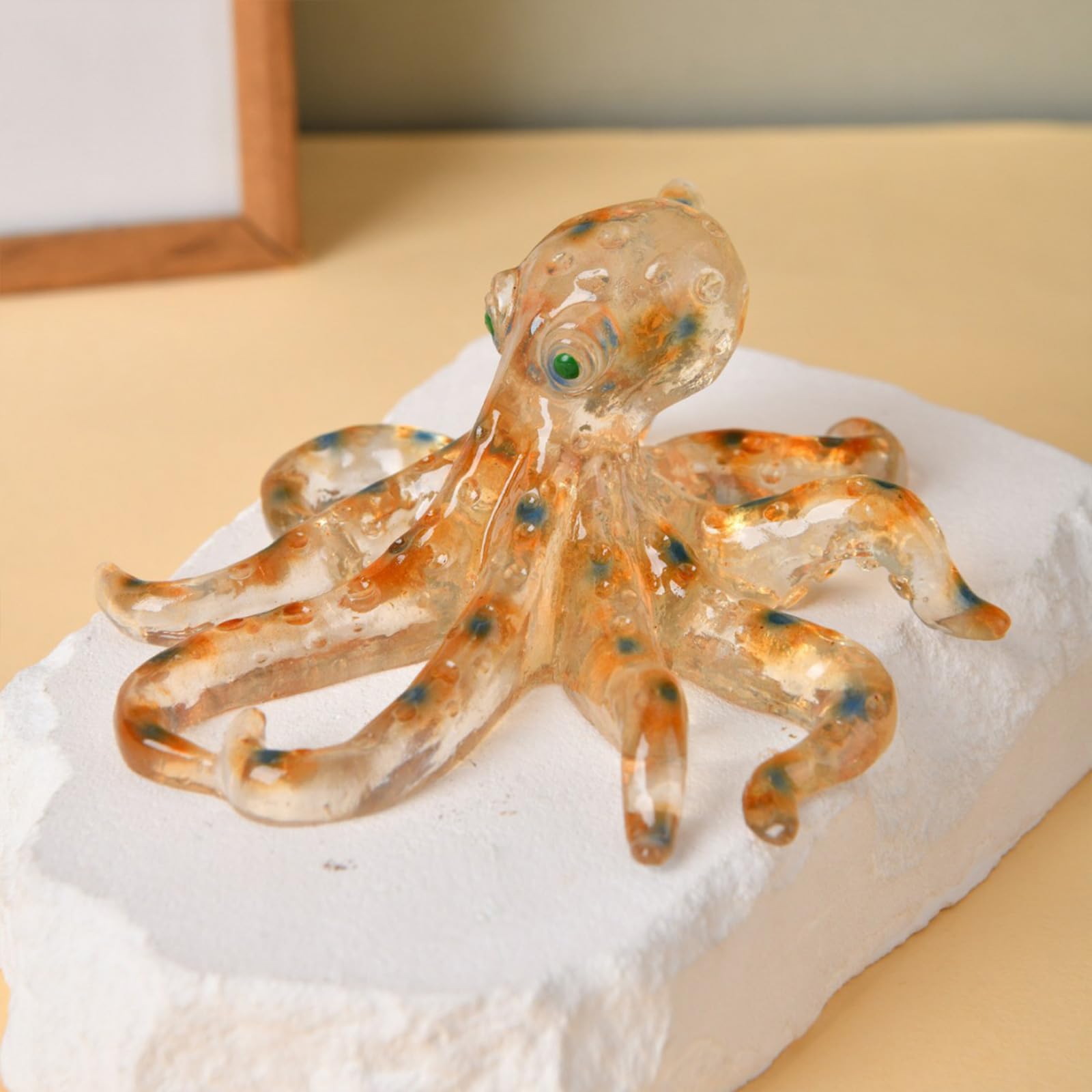 Amazon.co.jp: 手吹きガラスのタコ像クリスタルオーシャンズ動物彫刻