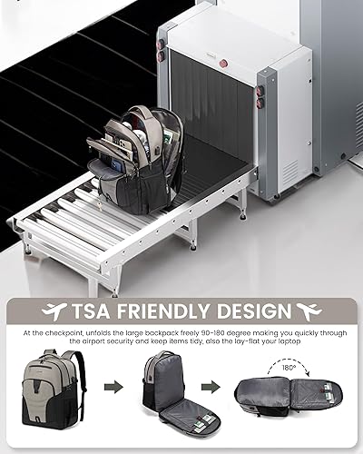 Miniatura 2 de Mochila grande de viaje y para laptop, es impermeable, antirrobo, con cerradura y puerto de carga USB, para negocios, hombres, mujeres, escuela,