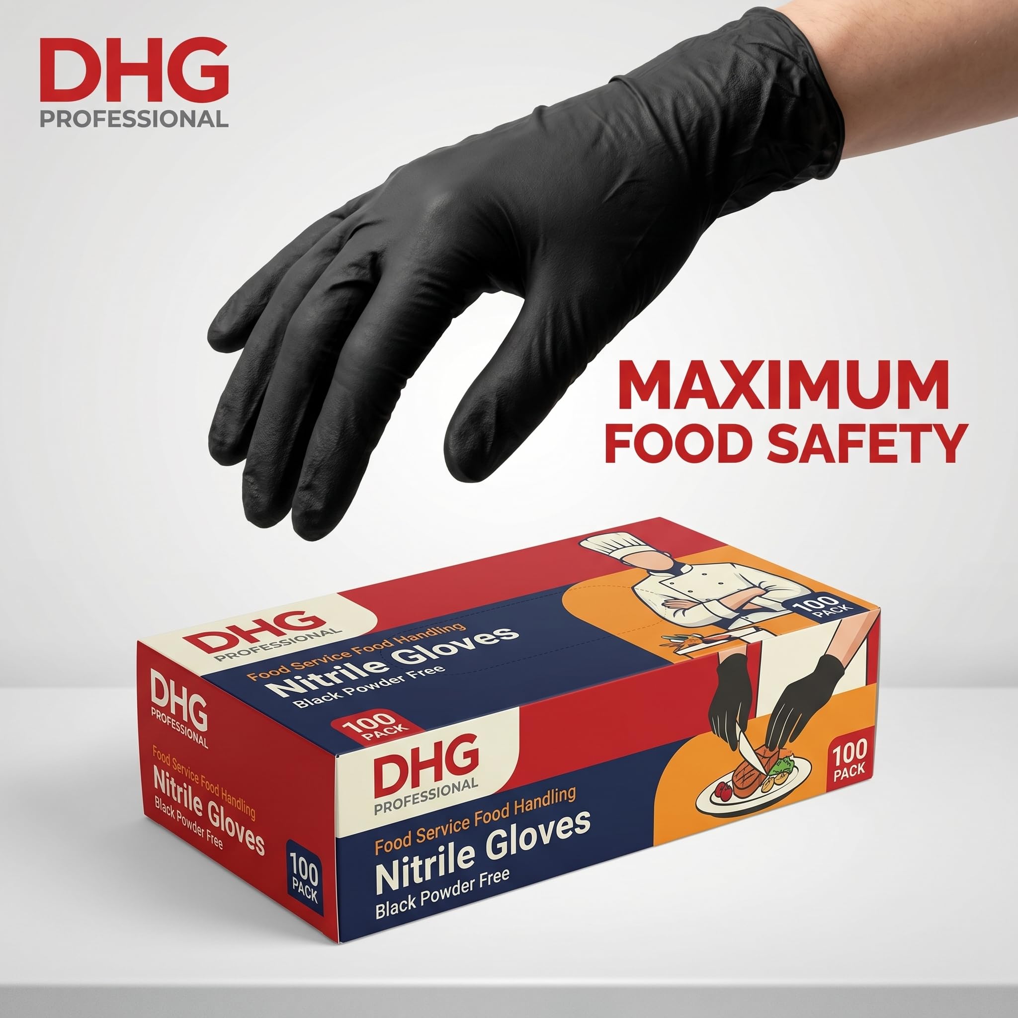 Servicio de Alimentos Manejo de Alimentos Guantes de Nitrilo Negro Sin Polvo