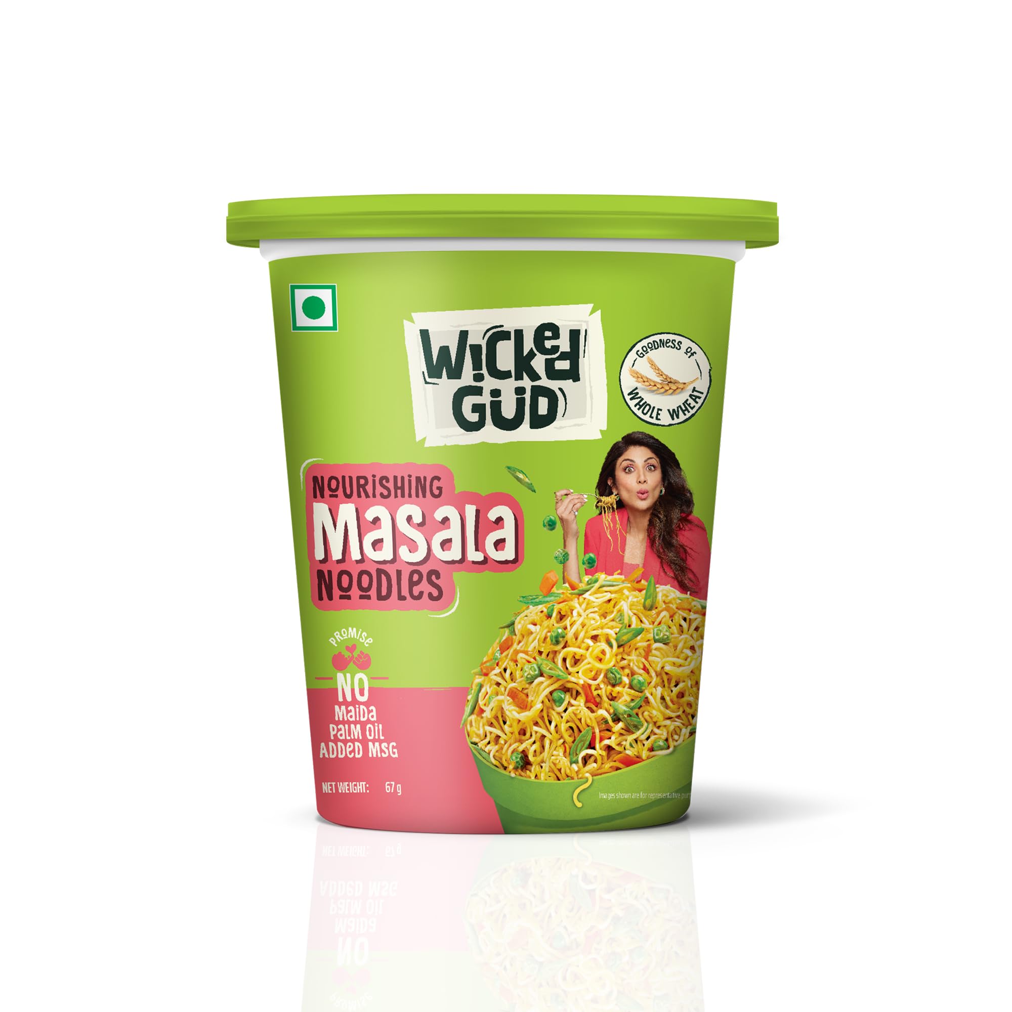 Nourishing Masala Cup Noodles 67 g | Whole Wheat | No Maida | No Palm Oil | High in Fiber | Source of Protein