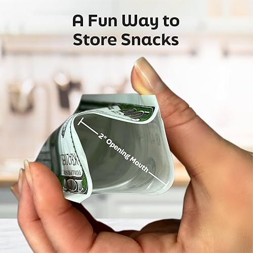 Miniatura 5 de Paquete de 100 bolsas de papel resellables con diseño de dinero, 3.5 bolsas de almacenamiento para aperitivos de 3 x 6 pulgadas