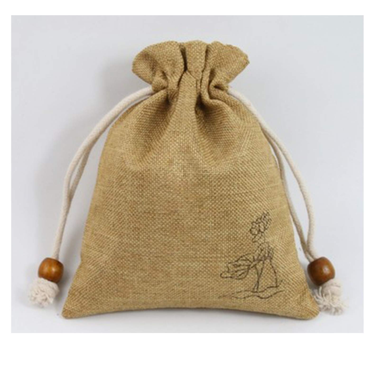 Bolsas de yute para joyas y saquitos de tela rústicos con cordón