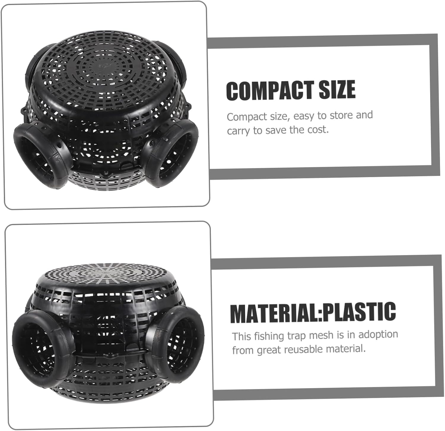 Milisten Portable Compact Fishing Cage Bait Fish Trap for Shrimp Crawfish Fish Lobster