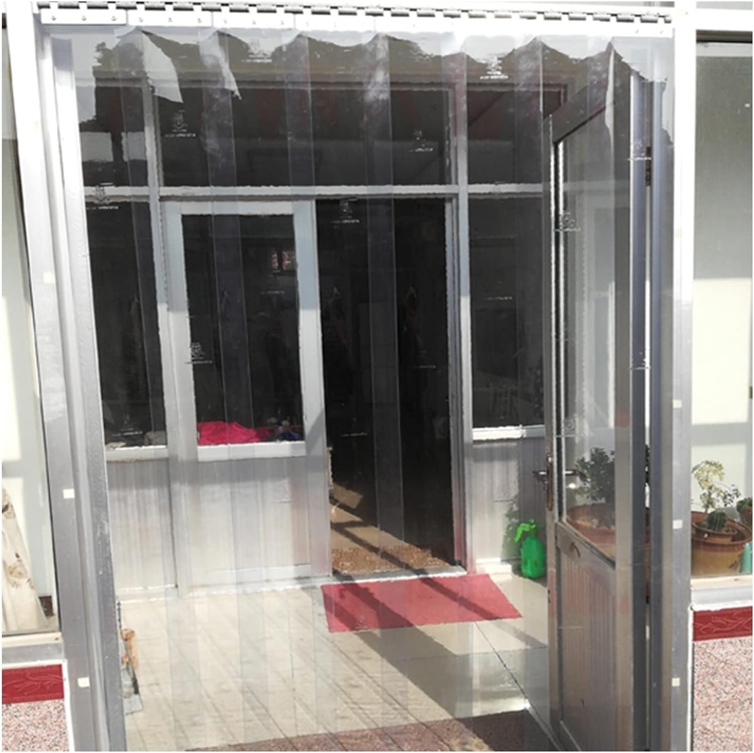 Rideau de porte de climatiseur transparent en PVC souple 1.65x2.2m
