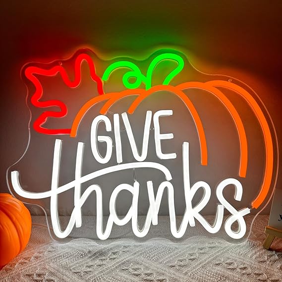 Thanksgiving Neon Sign Give Thanks Neon Sign Give Thanks