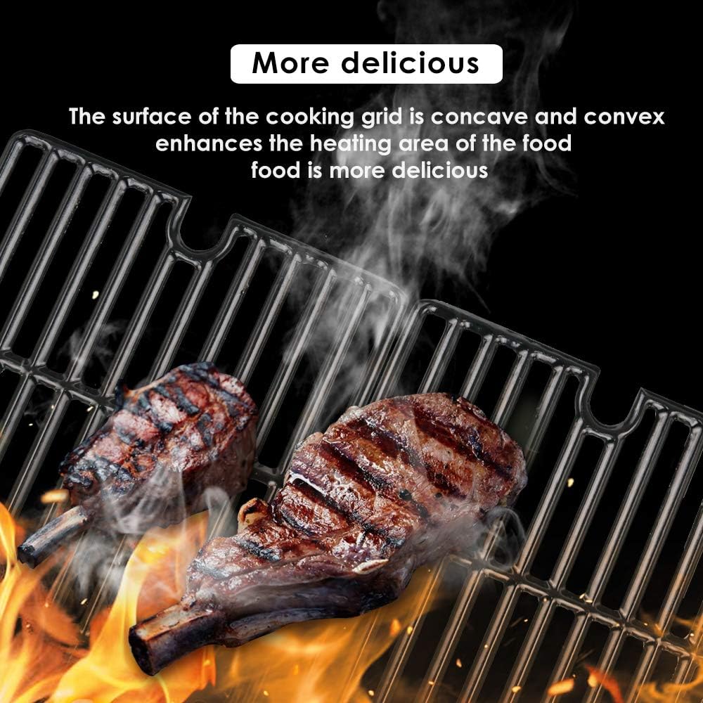 GRISUN 16.5" Cast Iron Cooking Grates for Charbroil Smoke Hollow, Grill Grates Replacement Parts for Gas Grill Model Smoke Hollow PS9900, 7000CGS, Charbroil 463722315 463722313 463750914