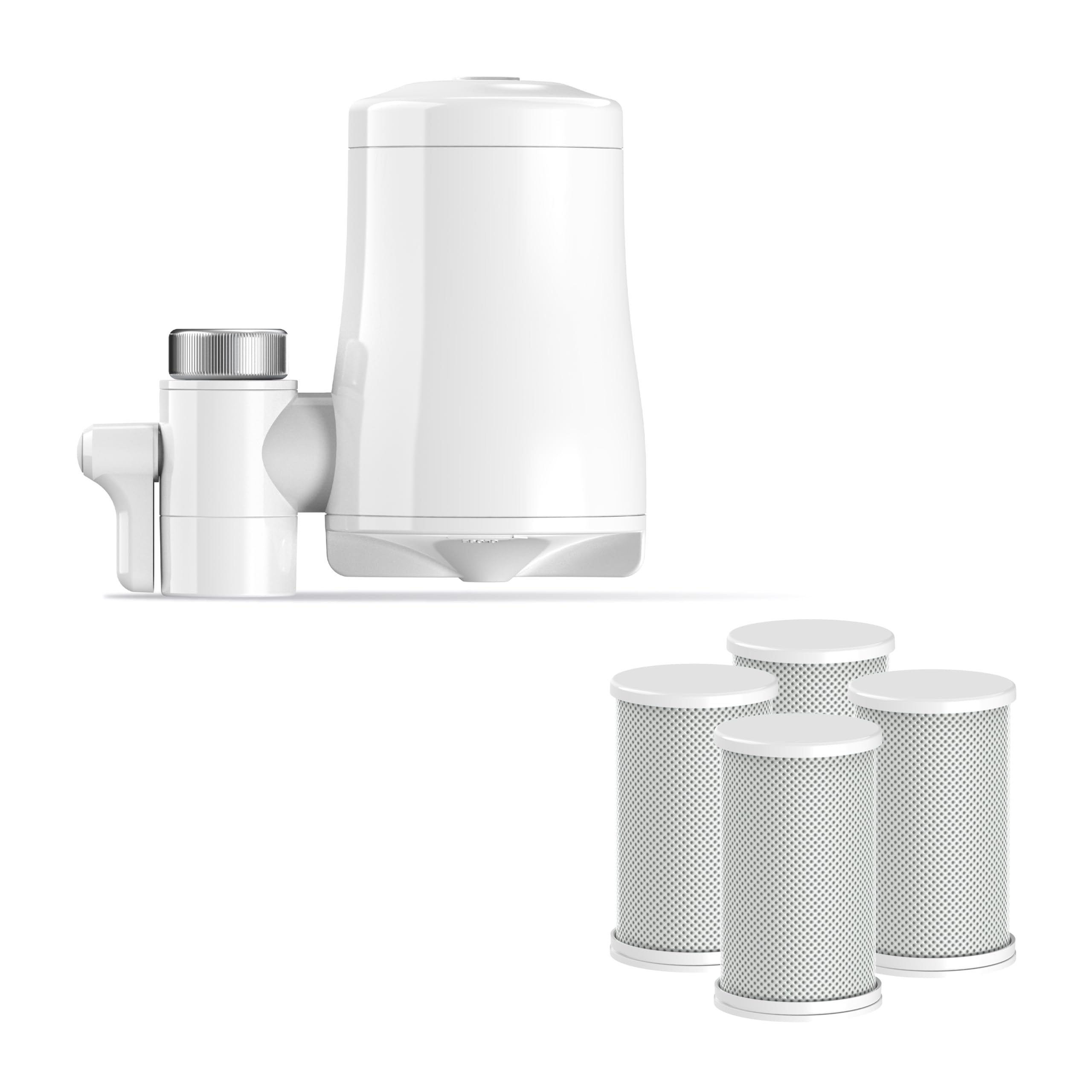 Tappwater EcoPro - Filtre à eau sur robinet, système de filtration en 5 étapes avec nanotechnologie, filtre plus de 100 substances, y compris le chlore, calcaire et mauvais goût (4 recharges incluses)
