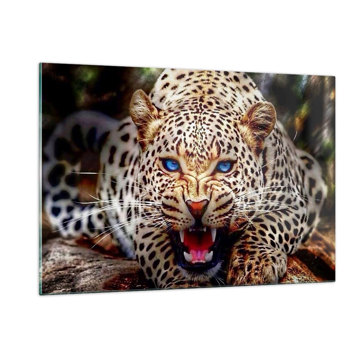ARTTOR Wall Art Decoration panther animal Art Glass Print 120x80cm Glass Picture Living Room Bedroom Kitchen Printed Modern Artwork Large XXL Home Decor Photo Gallery GAA120x80-3506