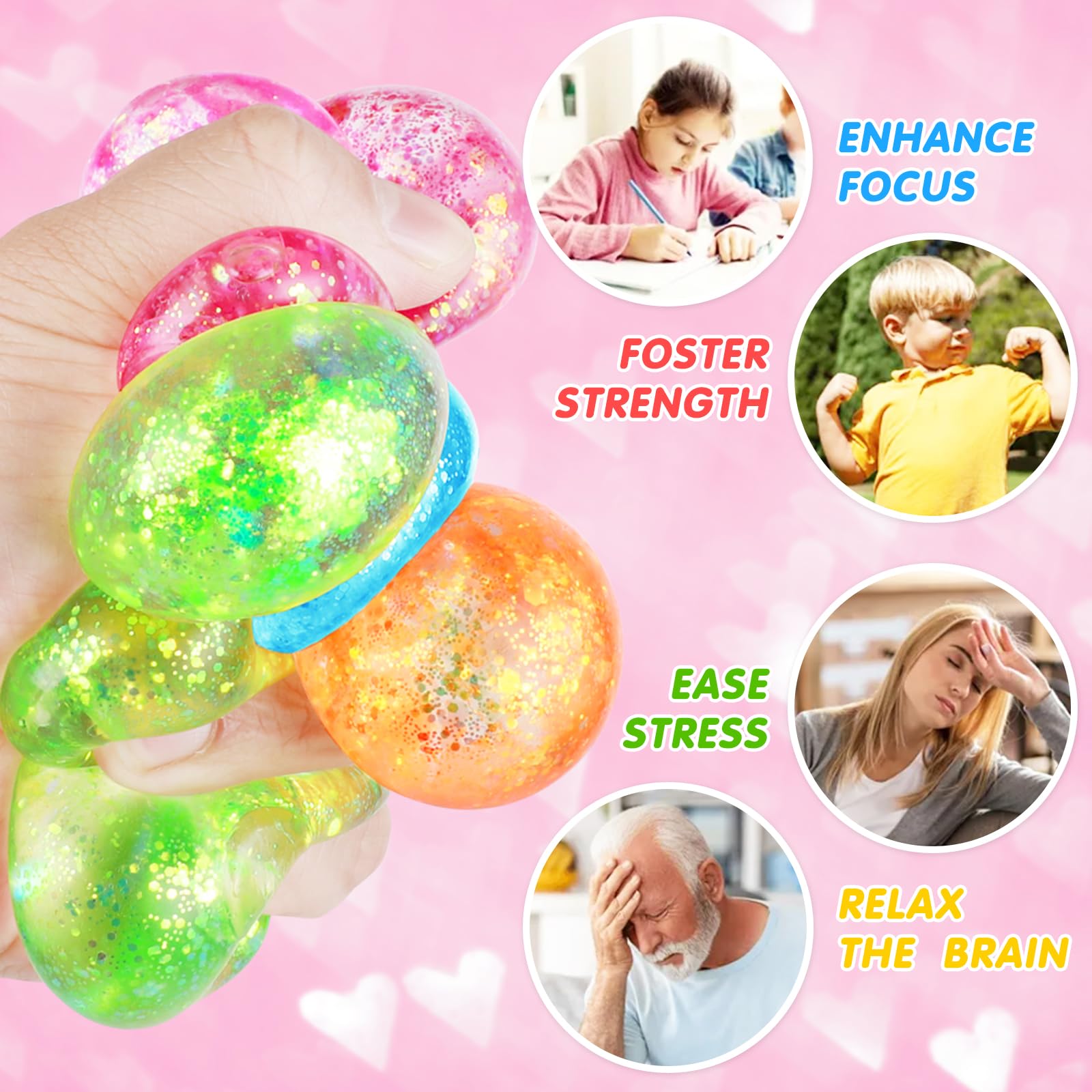 6 Pack Sensory Stress Balls Set, Multicolor, small - Image 4