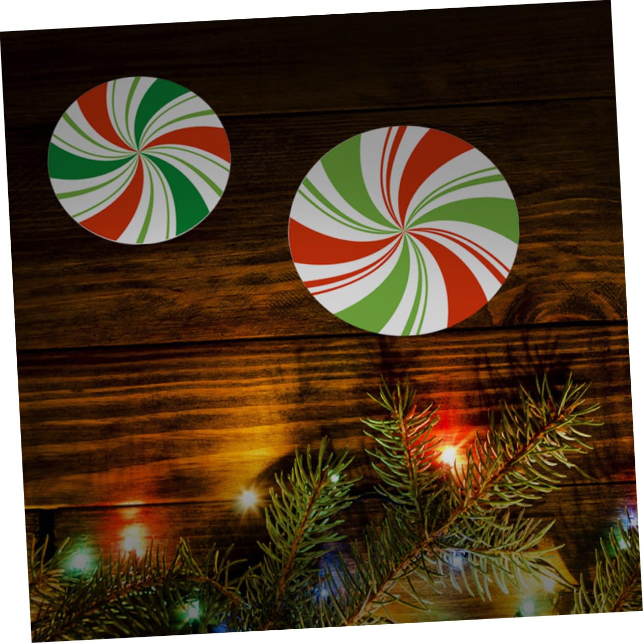 OSALADI 36 Stk Süßigkeiten-aufkleber Weihnachtssüßigkeiten Fensteraufkleber Mit Pfefferminzbonbons Weihnachtsdekoration Pfefferminz-fensterfolie Weihnachtliche Wandtattoos Runde Aufkleber