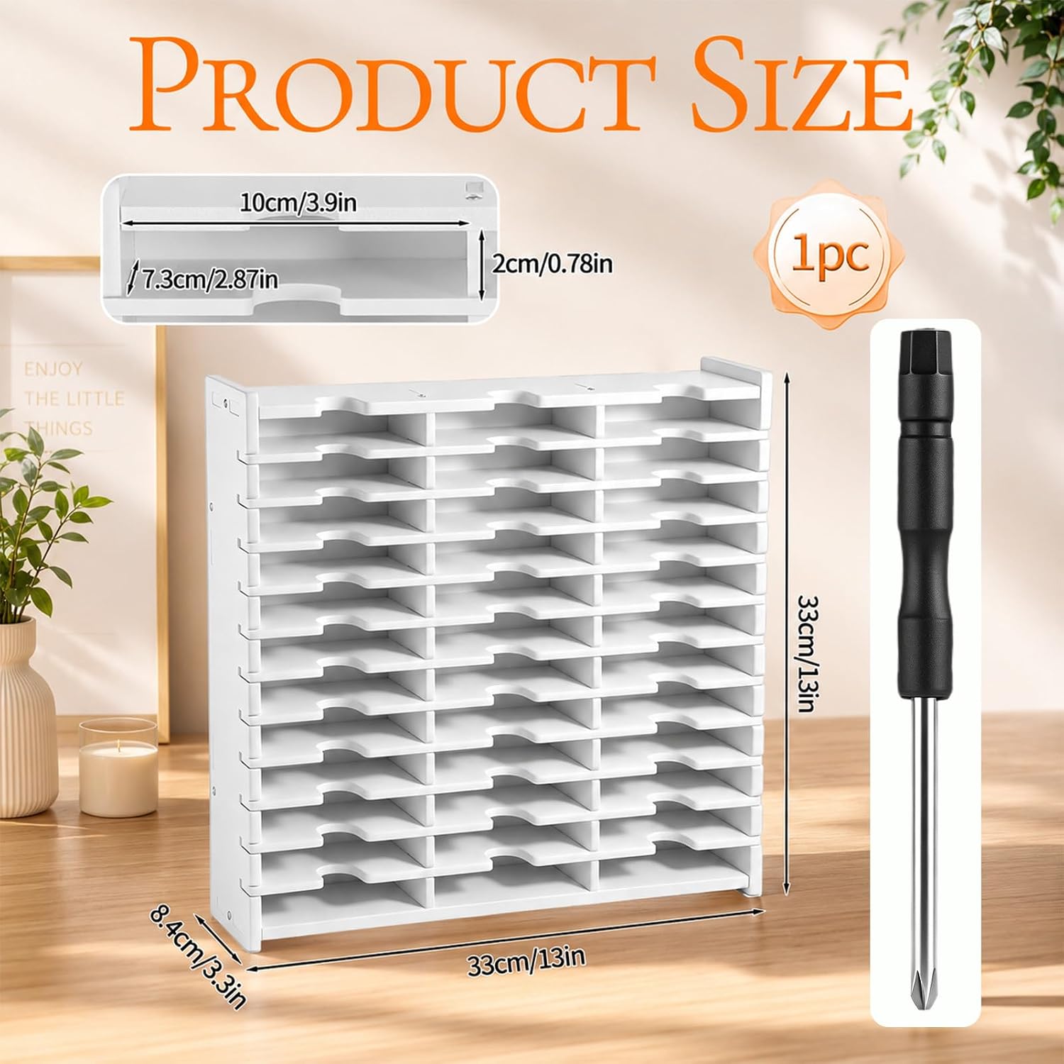 KongTiva 36 Slots Ink Pad Storage Rack, Large Capacity Ink Pad Holder Wall-Mounted Stamp Pad Organizer Holder Compatible with Standard Size Ink Pads Space-Saving Design