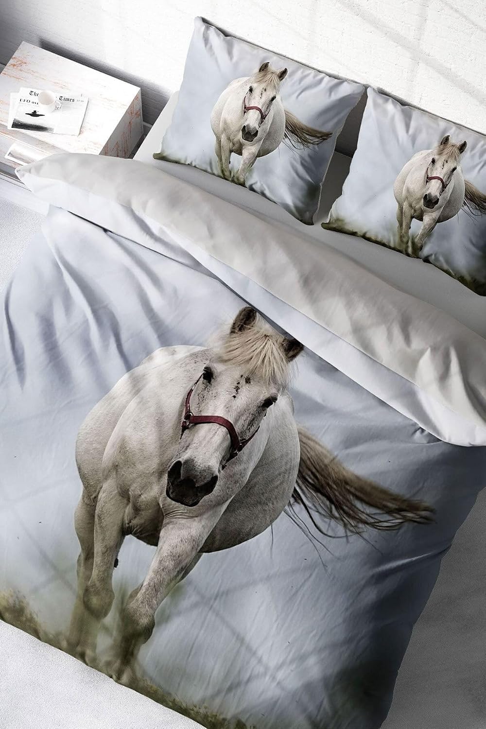MONOHOME Rebel Horse Naturel Çift Kişilik Nevresim Takımı, monohome4425