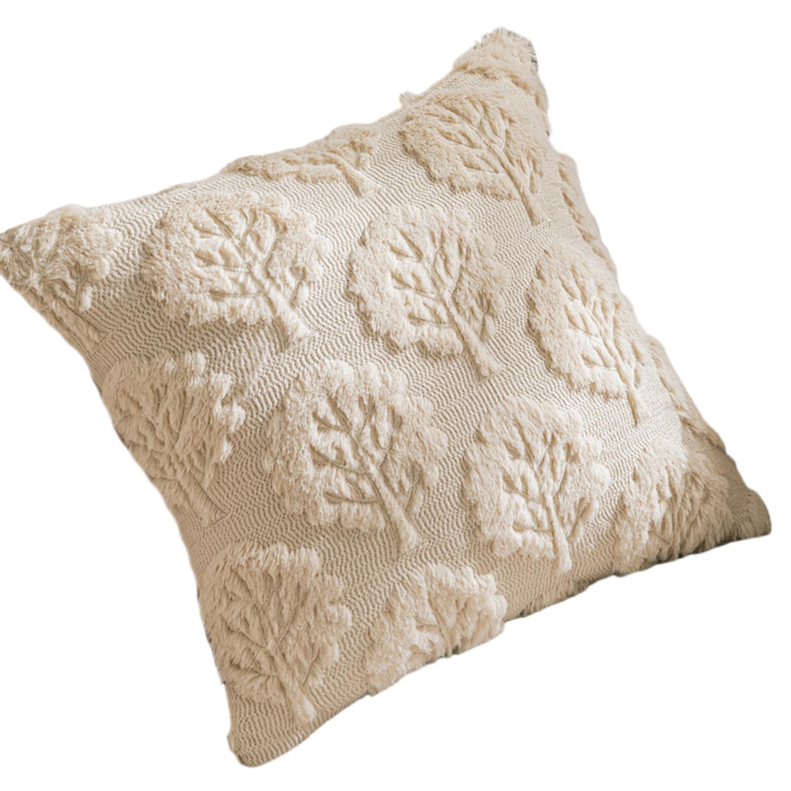 Tsophreniq Pillowcase Plushie Cushion Cover Textured Foliage Pattern Contemporary Type 45x45cm Versatiled Home Decoration Textured Tree Pillow Cover